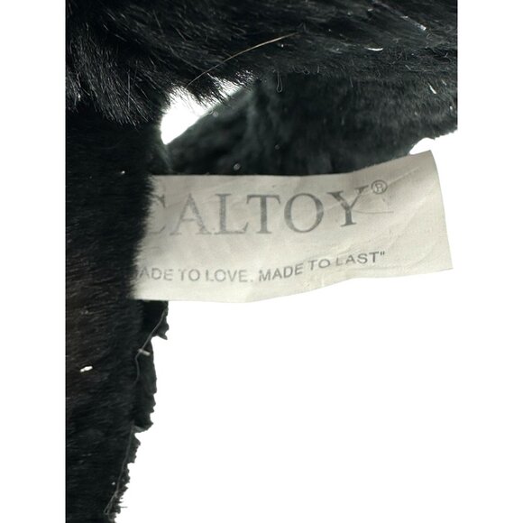 Caltoy Black Cat‎ Plush Stuffed Animal Toy Sparkles Red Nose 13" Acrylic Eyes - Picture 6 of 8